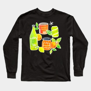 Sunny Citrus Pop Art Long Sleeve T-Shirt